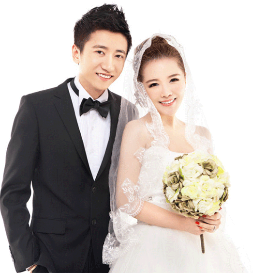 唐笑和王磊婚纱照